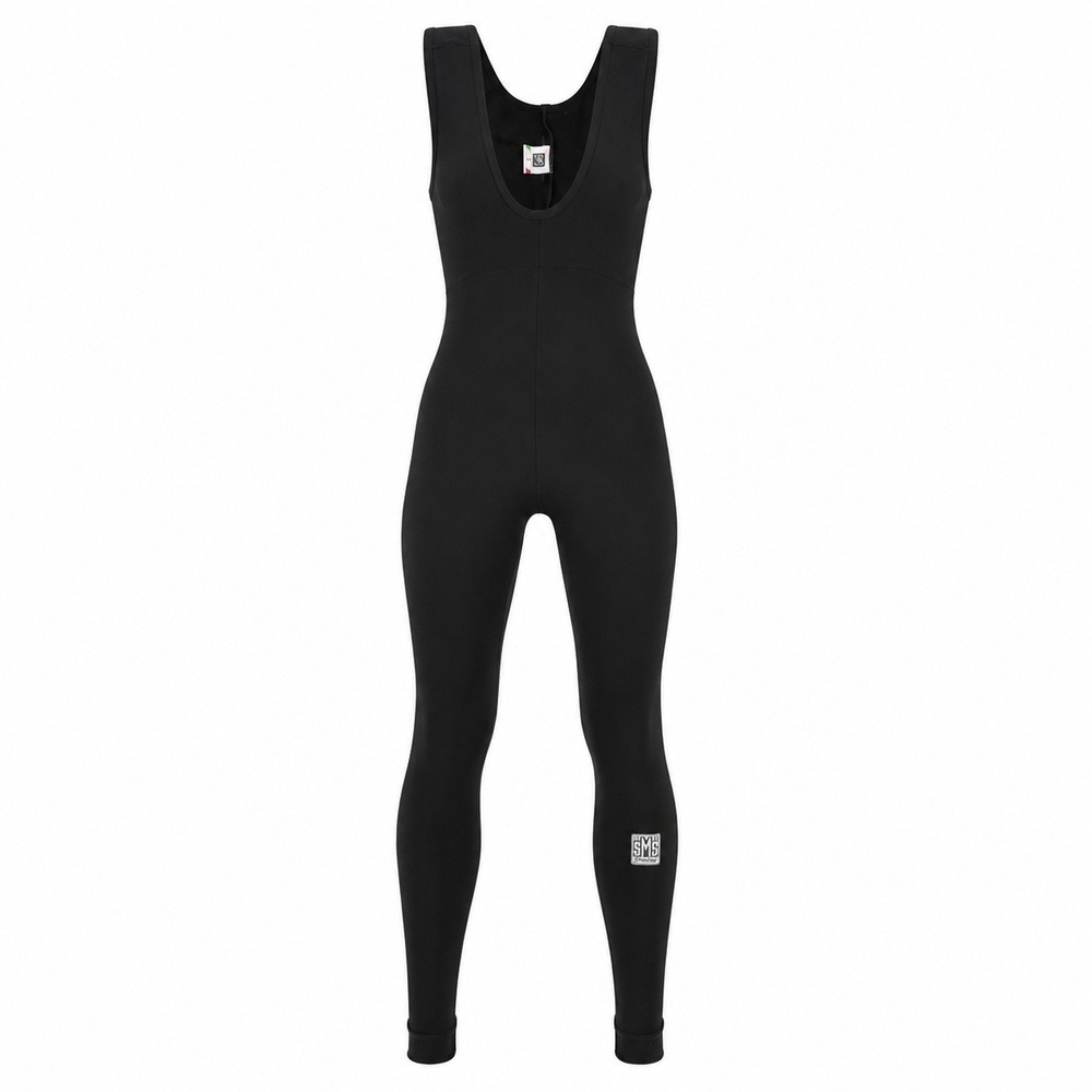 Santini Men's Cycling Bib Tights Black Large Padded Chamois Fleece Lined Italy